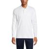 Lands’ End School Uniform Men’s Long Sleeve Interlock Polo Shirt(White)
