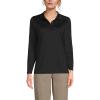 Lands’ End School Uniform Women’s Long Sleeve Feminine Fit Rapid Dry Polo Shirt(Black)
