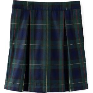 Lands’ End Girls Plaid Pleated Skort Top of Knee(Plaid Hunter/Classic Navy)