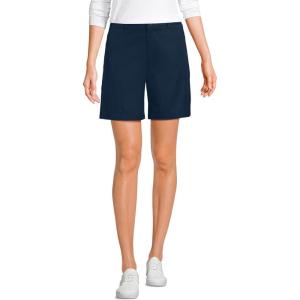 Lands’ End School Uniform Women’s Active Performance 7″ Chino Shorts(Classic Navy)