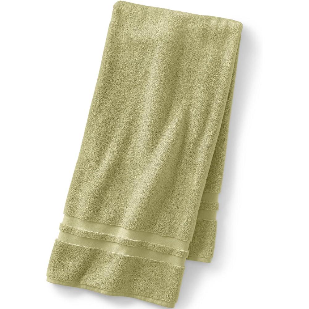 imageLands End Essential Towel Cobblestone Bath Hand TowelFresh Olive