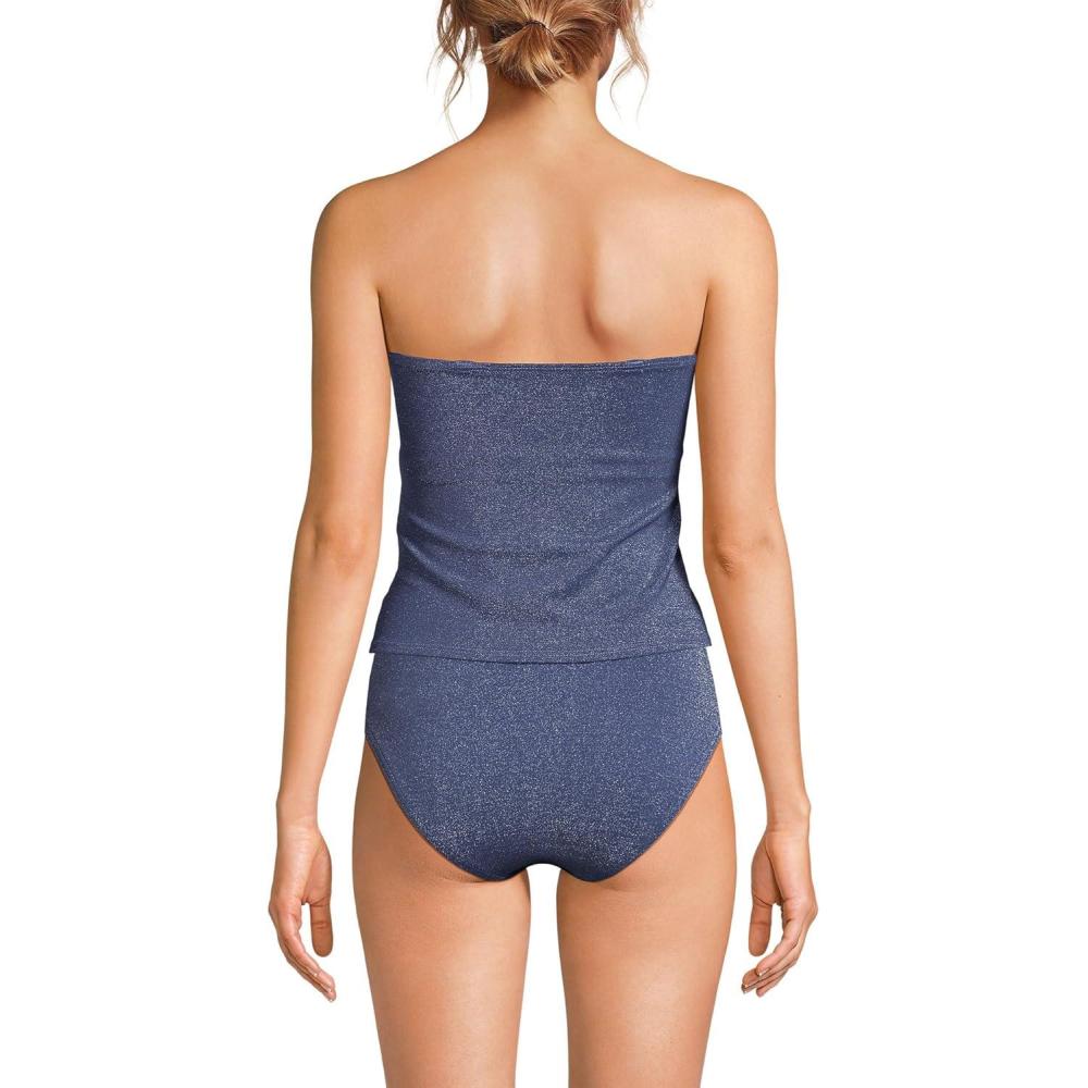 imageLands End Womens Bandeau Tankini Swimsuit TopMediterranean Blue Shine