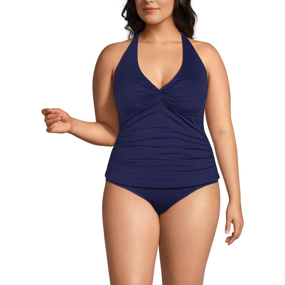 imageLands End Womens Twist Halter Tankini TopDeep Sea Navy