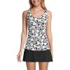 Lands’ End Chlorine Resistant Underwire Tankini Swimsuit Top(Black Havana Floral)