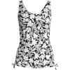 Lands’ End Chlorine Resistant Underwire Tankini Swimsuit Top(Black Havana Floral)