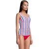 Lands’ End Chlorine Resistant Underwire Tankini Swimsuit Top(Classic Cobalt Stripe)