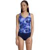 Lands’ End Chlorine Resistant Underwire Tankini Swimsuit Top(Deep Sea Navy Tie Dye Palm)