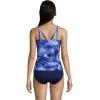 Lands’ End Chlorine Resistant Underwire Tankini Swimsuit Top(Deep Sea Navy Tie Dye Palm)