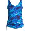 Lands’ End Chlorine Resistant Underwire Tankini Swimsuit Top(Electric Blue Multi/Swirl)