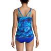 Lands’ End Chlorine Resistant Underwire Tankini Swimsuit Top(Electric Blue Multi/Swirl)