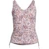 Lands’ End Chlorine Resistant Underwire Tankini Swimsuit Top(White Retro Paisley)