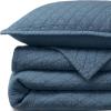 Lands’ End Solid Diamond Double Voile Quilt Bering Sea Blue Full-Queen(Bering Sea Blue)