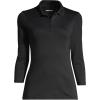 Lands’ End Women’s 3/4 Sleeve American-Grown Supima Cotton Polo Shirt(Black)