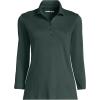 Lands’ End Women’s 3/4 Sleeve American-Grown Supima Cotton Polo Shirt(Evening Forest)