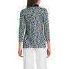 Lands’ End Women’s 3/4 Sleeve American-Grown Supima Cotton Polo Shirt(Navy Mini Bloom Floral)