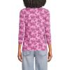 Lands’ End Women’s 3/4 Sleeve American-Grown Supima Cotton Polo Shirt(Pink/Raspberry Wildflowers)