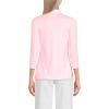 Lands’ End Women’s 3/4 Sleeve American-Grown Supima Cotton Polo Shirt(Simply Pink Tipped)