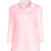 Lands’ End Women’s 3/4 Sleeve American-Grown Supima Cotton Polo Shirt(Simply Pink Tipped)