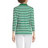 Lands’ End Women’s 3/4 Sleeve American-Grown Supima Cotton Polo Shirt(Vibrant Clover Multi Stripe)