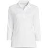 Lands’ End Women’s 3/4 Sleeve American-Grown Supima Cotton Polo Shirt(White)