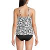 Lands’ End Women’s Adjustable Scoop Neck Flutter Tankini Top(Black Havana Floral)