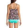 Lands’ End Women’s Adjustable Scoop Neck Flutter Tankini Top(Black Multi Paisley Floral)