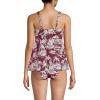 Lands’ End Women’s Adjustable Scoop Neck Flutter Tankini Top(Burgundy Island Scenic)
