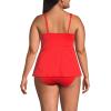 Lands’ End Women’s Adjustable Scoop Neck Flutter Tankini Top(Daylily Red)