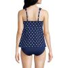 Lands’ End Women’s Adjustable Scoop Neck Flutter Tankini Top(Deep Sea Polka Dot)