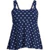 Lands’ End Women’s Adjustable Scoop Neck Flutter Tankini Top(Deep Sea Polka Dot)