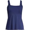 Lands’ End Women’s Adjustable Scoop Neck Flutter Tankini Top(Navy)