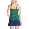 Lands’ End Women’s Adjustable Scoop Neck Flutter Tankini Top(Navy/Emerald Decor Paisley)