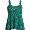 Lands’ End Women’s Adjustable Scoop Neck Flutter Tankini Top(Navy/Emerald Decor Paisley)