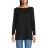 Lands’ End Women’s American-Grown Supima Cotton Adjustable 3/4 Sleeve Boatneck Tunic(Black)