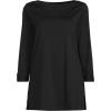 Lands’ End Women’s American-Grown Supima Cotton Adjustable 3/4 Sleeve Boatneck Tunic(Black)