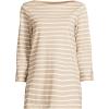Lands’ End Women’s American-Grown Supima Cotton Adjustable 3/4 Sleeve Boatneck Tunic(Champagne/Ivory Breton Stripe)