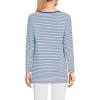 Lands’ End Women’s American-Grown Supima Cotton Adjustable 3/4 Sleeve Boatneck Tunic(Cobalt/Ivory Micro Stripe)