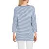Lands’ End Women’s American-Grown Supima Cotton Adjustable 3/4 Sleeve Boatneck Tunic(Cobalt/Ivory Micro Stripe)