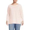 Lands’ End Women’s American-Grown Supima Cotton Adjustable 3/4 Sleeve Boatneck Tunic(Ivory/Peach Breton Stripe)