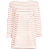 Lands’ End Women’s American-Grown Supima Cotton Adjustable 3/4 Sleeve Boatneck Tunic(Ivory/Peach Breton Stripe)