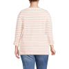 Lands’ End Women’s American-Grown Supima Cotton Adjustable 3/4 Sleeve Boatneck Tunic(Ivory/Peach Breton Stripe)