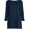 Lands’ End Women’s American-Grown Supima Cotton Adjustable 3/4 Sleeve Boatneck Tunic(Radiant Navy)