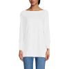 Lands’ End Women’s American-Grown Supima Cotton Adjustable 3/4 Sleeve Boatneck Tunic(White)