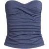 Lands’ End Women’s Bandeau Tankini Swimsuit Top(Mediterranean Blue Shine)
