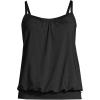 Lands’ End Women’s Blouson Tummy Hiding Tankini Top Swimsuit Adjustable Straps(Black)