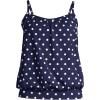 Lands’ End Women’s Blouson Tummy Hiding Tankini Top Swimsuit Adjustable Straps(Deep Sea Polka Dot)