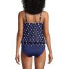 Lands’ End Women’s Blouson Tummy Hiding Tankini Top Swimsuit Adjustable Straps(Deep Sea Polka Dot)