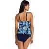 Lands’ End Women’s Blouson Tummy Hiding Tankini Top Swimsuit Adjustable Straps(Deep Sea/Sealily Floral)