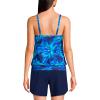 Lands’ End Women’s Blouson Tummy Hiding Tankini Top Swimsuit Adjustable Straps(Electric Blue Multi/Swirl)