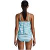 Lands’ End Women’s Blouson Tummy Hiding Tankini Top Swimsuit Adjustable Straps(Paradise Aqua Space Dye)